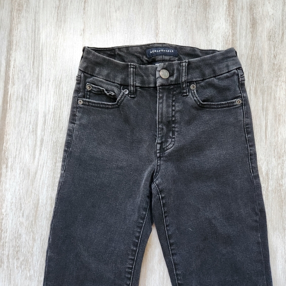 Aeropostale Black High Rise Curvy Jeggings Skinny Leg Thick Stretch Size 0 Reg - Picture 3 of 11